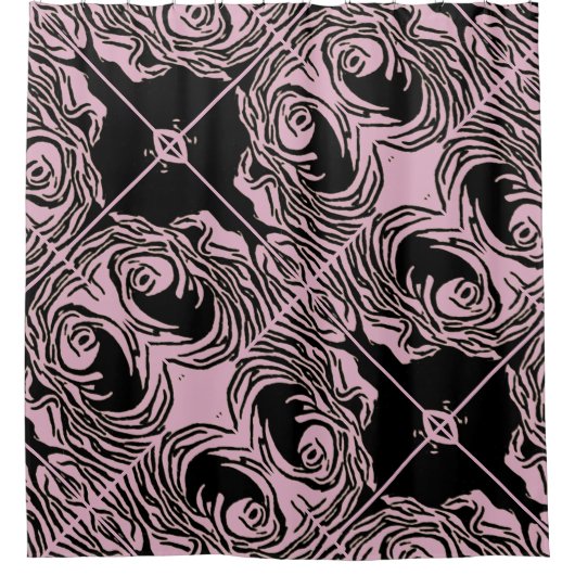 Gepatterde roze Abstracte douchergordijn Douchegordijn (Voorkant)