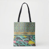 Gepatterde schilplatter Monogrammed Tote Bag (Voorkant)