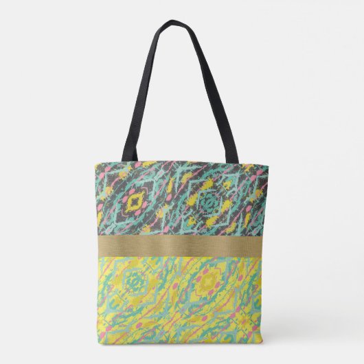 Gepatterde schilplatter Monogrammed Tote Bag (Achterkant)