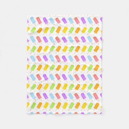 Gepatterde Tasty Summer Waterverf Popsiche & Stipp Fleece Deken (Voorkant)