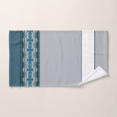 Gepattereerd in grijze en blauwe streep bad handdoek (Handdoek)