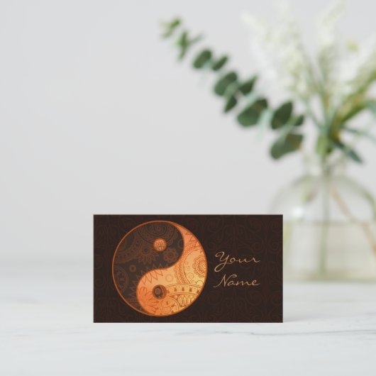 Gepatterned Yin Yang Gold ID325 Visitekaartje (Staand voorkant)