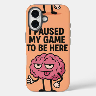 "Gepauzeerd Game Brain – Gaming Mode geactiveerd" iPhone 16 Hoesje