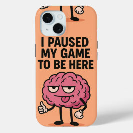 "Gepauzeerd Game Brain – Gaming Mode geactiveerd" iPhone 15 Case