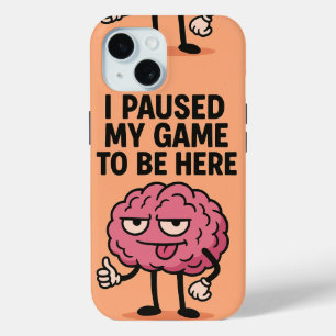 "Gepauzeerd Game Brain – Gaming Mode geactiveerd" iPhone 15 Case