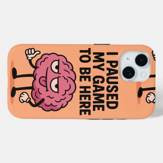 "Gepauzeerd Game Brain – Gaming Mode geactiveerd" Case-Mate iPhone Case (Achterkant (horizontaal))