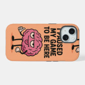 "Gepauzeerd Game Brain – Gaming Mode geactiveerd" iPhone 15 Case (Achterkant horizontaal)