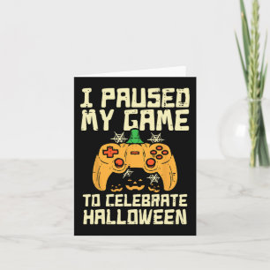 Gepauzeerd Mijn Spel Halloween Gamer Gaming Kostuu Kaart