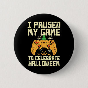 Gepauzeerd Mijn Spel Halloween Gamer Gaming Kostuu Ronde Button 5,7 Cm