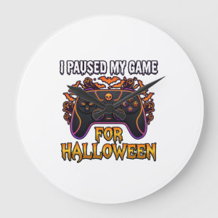 Gepauzeerde Game Halloween Controller Vleermuizen Grote Klok