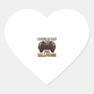 Gepauzeerde Game Halloween Controller Vleermuizen Hart Sticker