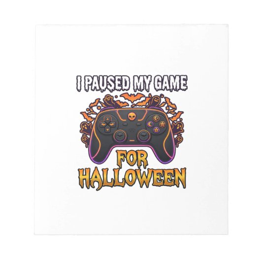 Gepauzeerde Game Halloween Controller Vleermuizen Notitieblok (Voorkant)