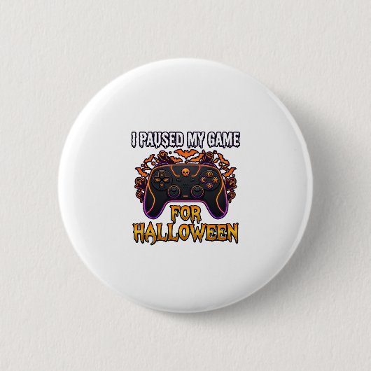 Gepauzeerde Game Halloween Controller Vleermuizen  Ronde Button 5,7 Cm (Voorkant)