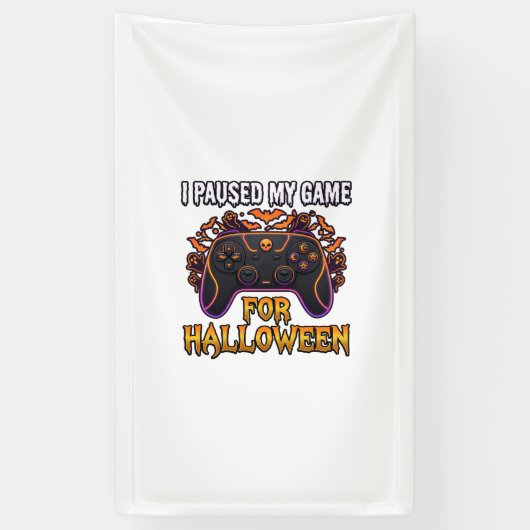 Gepauzeerde Game Halloween Controller Vleermuizen Spandoek (Verticaal)