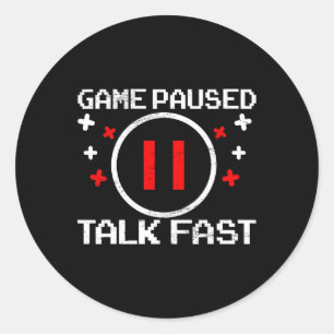 Gepauzeerde Talk Snelle Videogame Speler Console G Ronde Sticker