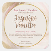 Gepcentreerde kaarsen Neutrale Roze penseelstreek  Vierkante Sticker (Voorkant)