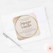 Gepcentreerde kaarsen Neutrale Roze penseelstreek  Vierkante Sticker (Envelop)