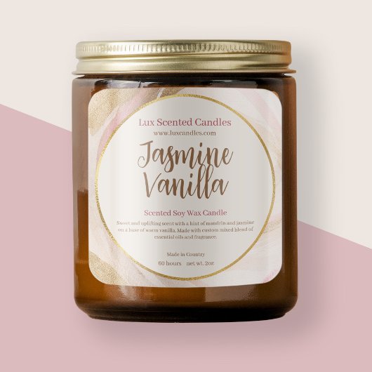 Gepcentreerde kaarsen Neutrale Roze penseelstreek  Vierkante Sticker