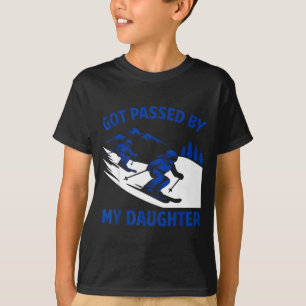 Geped By Mijn Dochter Ski Vader Grappig Skien Berg T-shirt