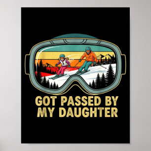 Geped door mijn dochter Funny ski-bril Berg Poster
