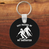 Gepedaleerd door mijn dochter Grappige skiad papa  Sleutelhanger (Voorkant)