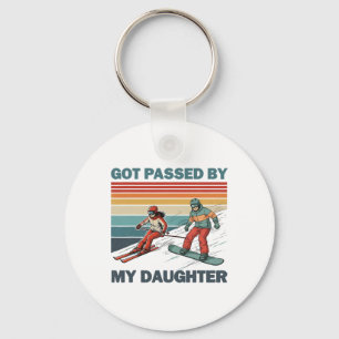 Gepeddel door mijn dochter Funny Skiën Snowboarden Sleutelhanger