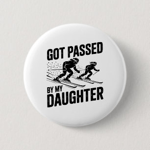 Gepeddel door mijn dochter Ski _3 Ronde Button 5,7 Cm