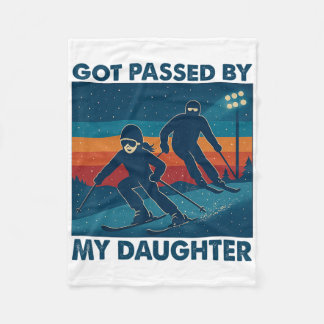 Gepeddel door mijn dochter Skiën Retro Grappige Va Fleece Deken