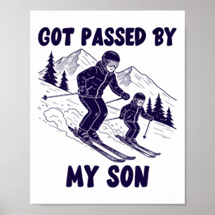 Gepeddel door mijn zoon Funny Mountain Dad Humor W Poster