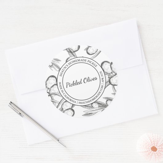 Gepekelde Olive Sketch Modern label (Envelop)