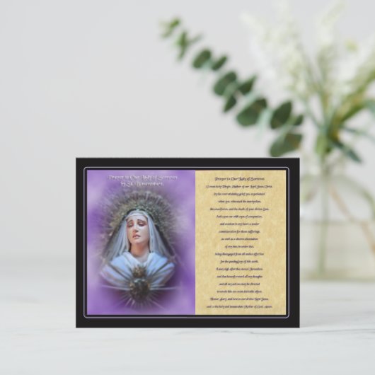 Gepel voor onze dame van de Sorrows. Briefkaart (Staand voorkant)