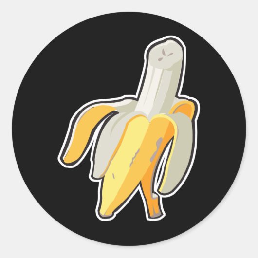 gepelde banaan ronde sticker (Voorkant)