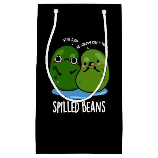 Gepelde bonen Funny Veggie Bean Pun Dark BG Klein Cadeauzakje (Voorkant)