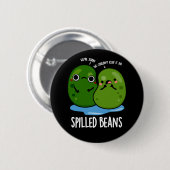 Gepelde bonen Funny Veggie Bean Pun Dark BG Ronde Button 5,7 Cm (Voorkant /achterkant)
