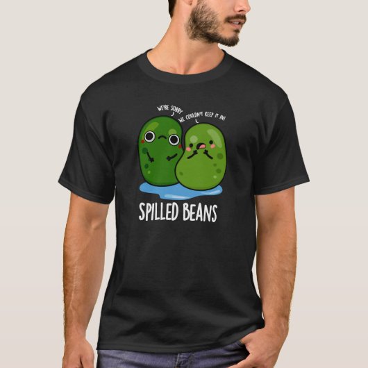 Gepelde bonen Funny Veggie Bean Pun Dark BG T-shirt (Voorkant)