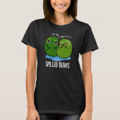 Gepelde bonen Funny Veggie Bean Pun Dark BG T-shirt (Voorkant)