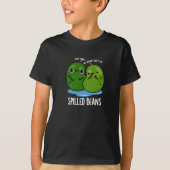 Gepelde bonen Funny Veggie Bean Pun Dark BG T-shirt (Voorkant)