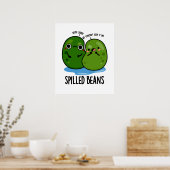 Gepelde bonen Funny Veggie Bean Pun Poster (Keuken)