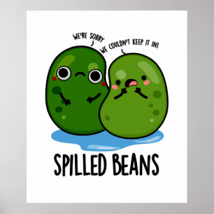 Gepelde bonen Funny Veggie Bean Pun Poster
