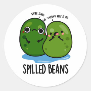 Gepelde bonen Funny Veggie Bean Pun Ronde Sticker