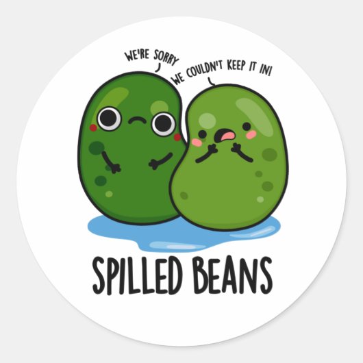 Gepelde bonen Funny Veggie Bean Pun Ronde Sticker (Voorkant)