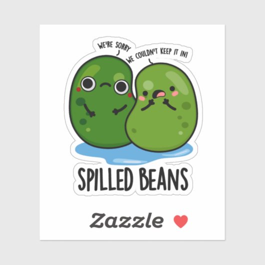 Gepelde bonen Funny Veggie Bean Pun Sticker (Vel)