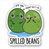 Gepelde bonen Funny Veggie Bean Pun Sticker (Voorkant)