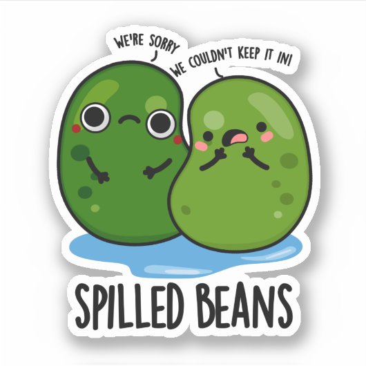 Gepelde bonen Funny Veggie Bean Pun Sticker (Voorkant)