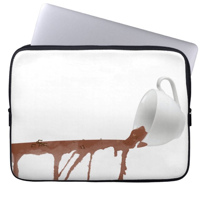 Gepelde koffiehoes laptop sleeve (Voorkant)