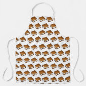 Gepelde Marshmallow Camp Campfire Fire S'mores Schort (Voorkant)