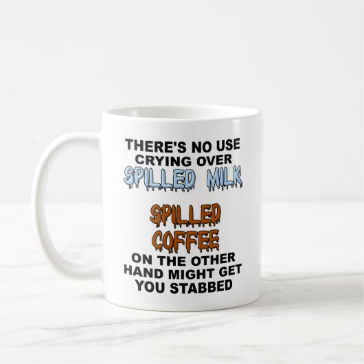 Gepelde melk Funny Mug Koffiemok (Links)