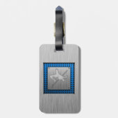 Gepenseerd Metaal-uitziende Hoge Sprong Bagagelabel (Achterkant verticaal)