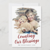 Gepenseerd rood tellen ons schooljaar in Review Feestdagenkaart (Voorkant)