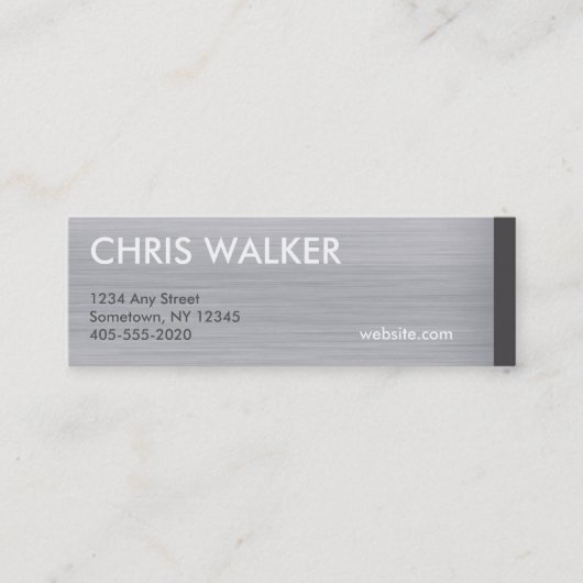 Gepenseerde titaanmetaal-textuurminikaarten mini visitekaartje (Voorkant)